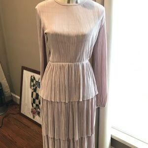 Elegant Pink Pleated Dress
